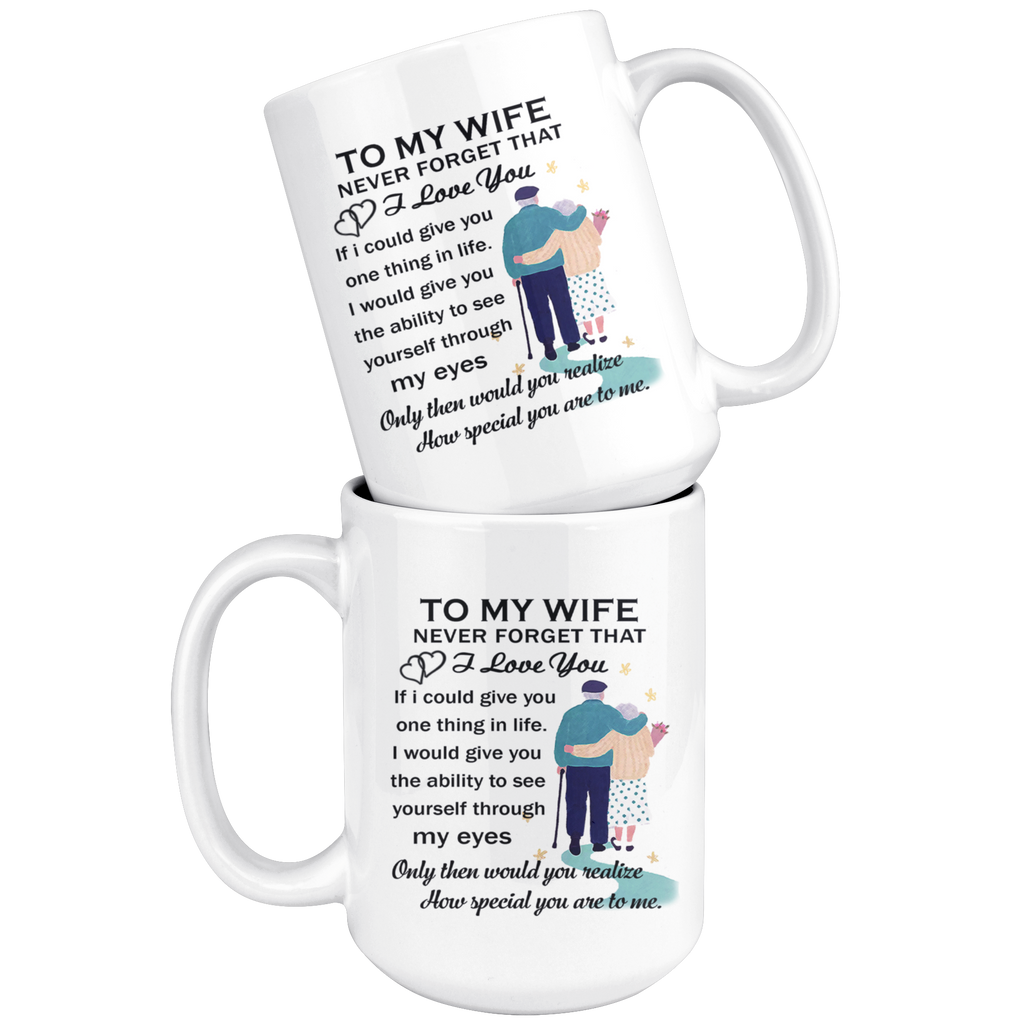 Husband and Wife Gift Ideas - Great Coffee Mug for Valentine's Day, Wedding Anniversary or Special Occasion - C-shape Handle 15 oz size Tea Cup