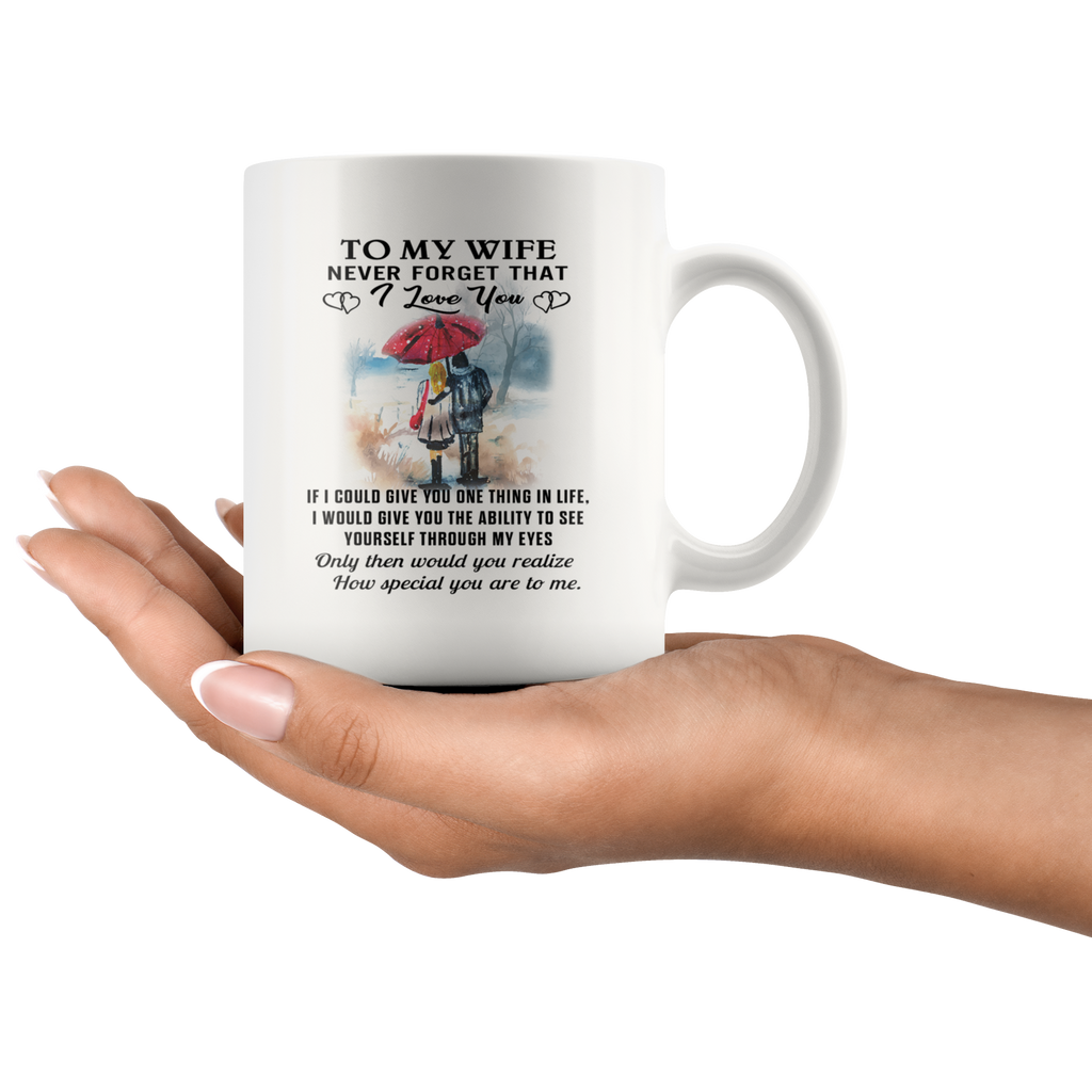 Valentine Gift Ideas for Wife Bride - Large Novelty C-Shape Easy Rip Handle 11 oz Coffee Cup Print