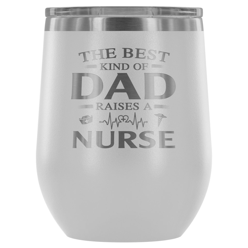 Proud Gift For Nurses - Outdoor Wine Glass 12 oz Tumbler with Lid - Double Wall Vacuum Insulated Travel Tumbler Cup for Coffee, Wine, Drink, Cocktails, Ice Cream