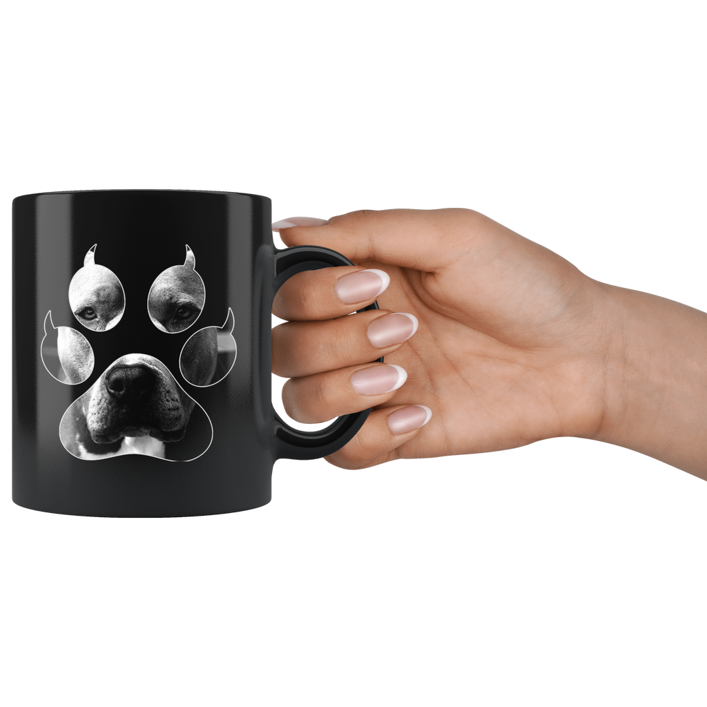 Pit Bull Terrier Owners Gift - Novelty Unique Coffee Mug - Dog Paw Print Tea Cup