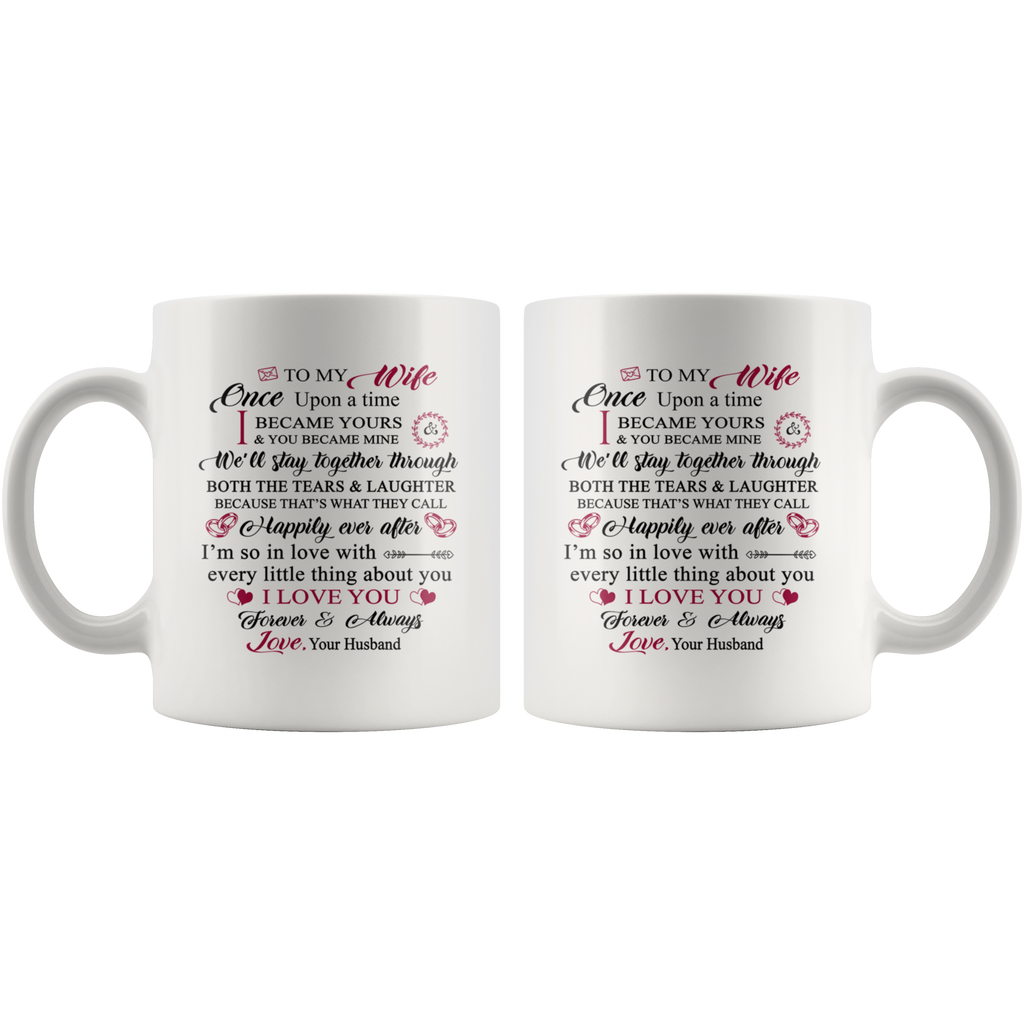Valentine Gift Ideas for Wife Lovers - Large Novelty C-Shape Easy Rip Handle Coffee Cup Print