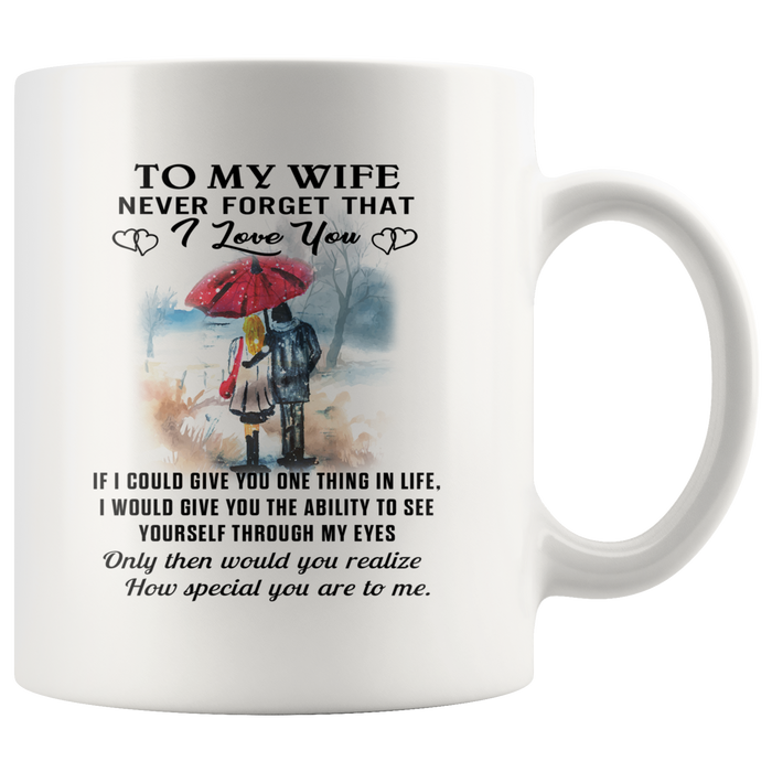 Valentine Gift Ideas for Wife Bride - Large Novelty C-Shape Easy Rip Handle 11 oz Coffee Cup Print