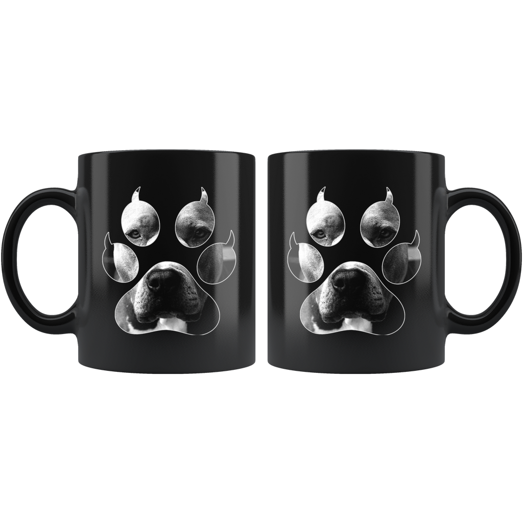 Pit Bull Terrier Owners Gift - Novelty Unique Coffee Mug - Dog Paw Print Tea Cup