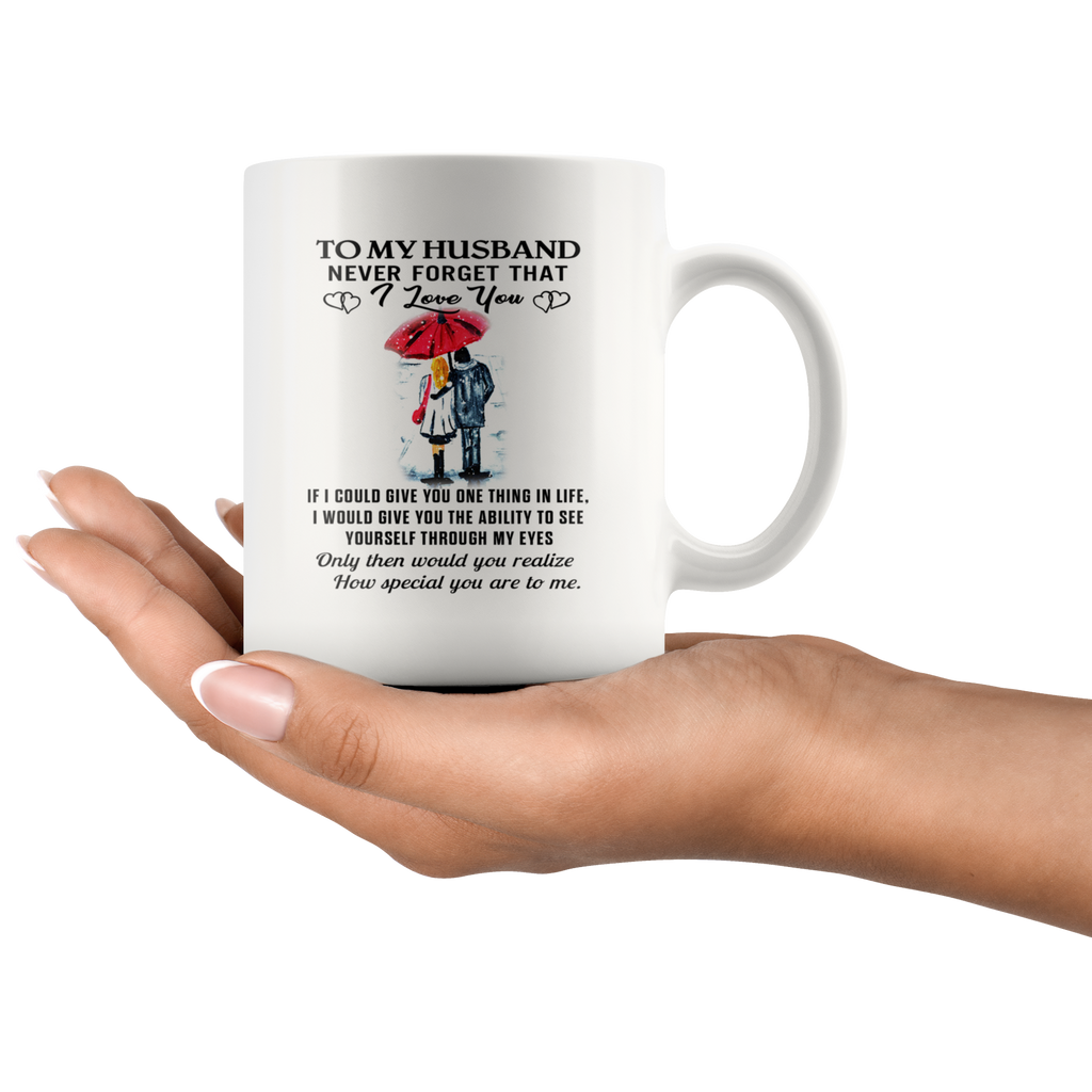Valentine Gift Ideas for Husband Lovers - Large Novelty C-Shape Easy Rip Handle 11 oz Coffee Cup Print