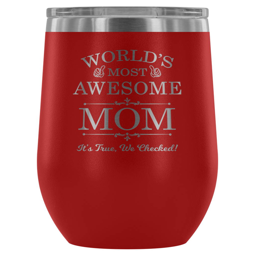 Mother Gift Ideas - Outdoor Wine Glass 12 oz Tumbler with Lid - Double Wall Vacuum Insulated Travel Tumbler Cup for Coffee, Wine, Drink, Cocktails, Ice Cream - Novelty Gifts for Women Mom Aunt Grandma