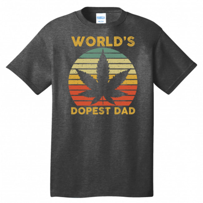 World's Dopest Dad Weed Leaf Marijuana Cannabis Funny T-shirt Father's Day Gift (USPF-133428370803)