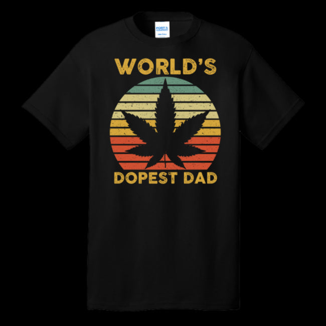 World's Dopest Dad Weed Leaf Marijuana Cannabis Funny T-shirt Father's Day Gift (USPF-133428370803)