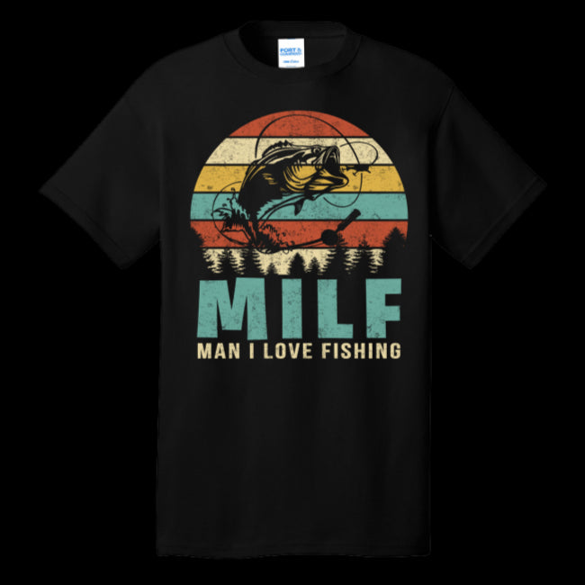 MILF Man I Love Fishing Funny T-shirt for Fisherman Fly Fishing Game Fisher Fish Tee (USPF-133853263151)
