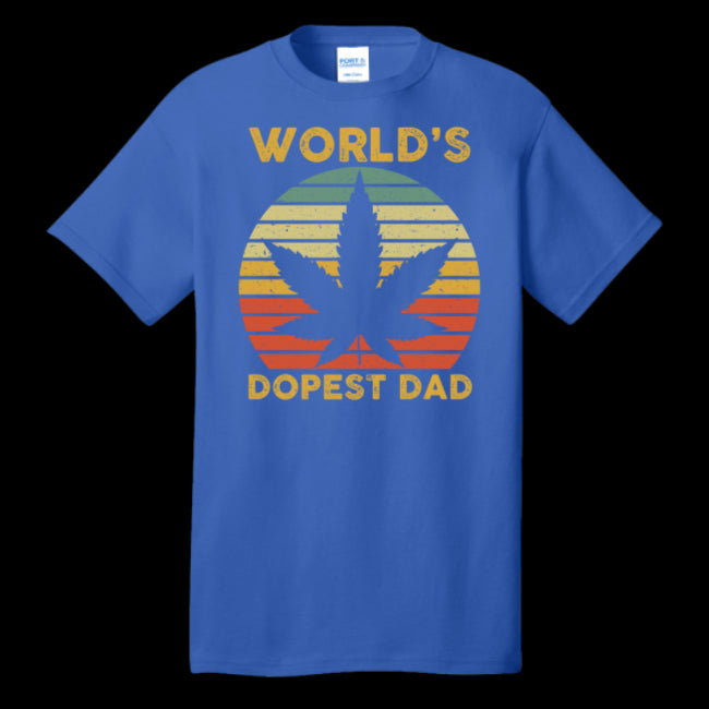 World's Dopest Dad Weed Leaf Marijuana Cannabis Funny T-shirt Father's Day Gift (USPF-133428370803)