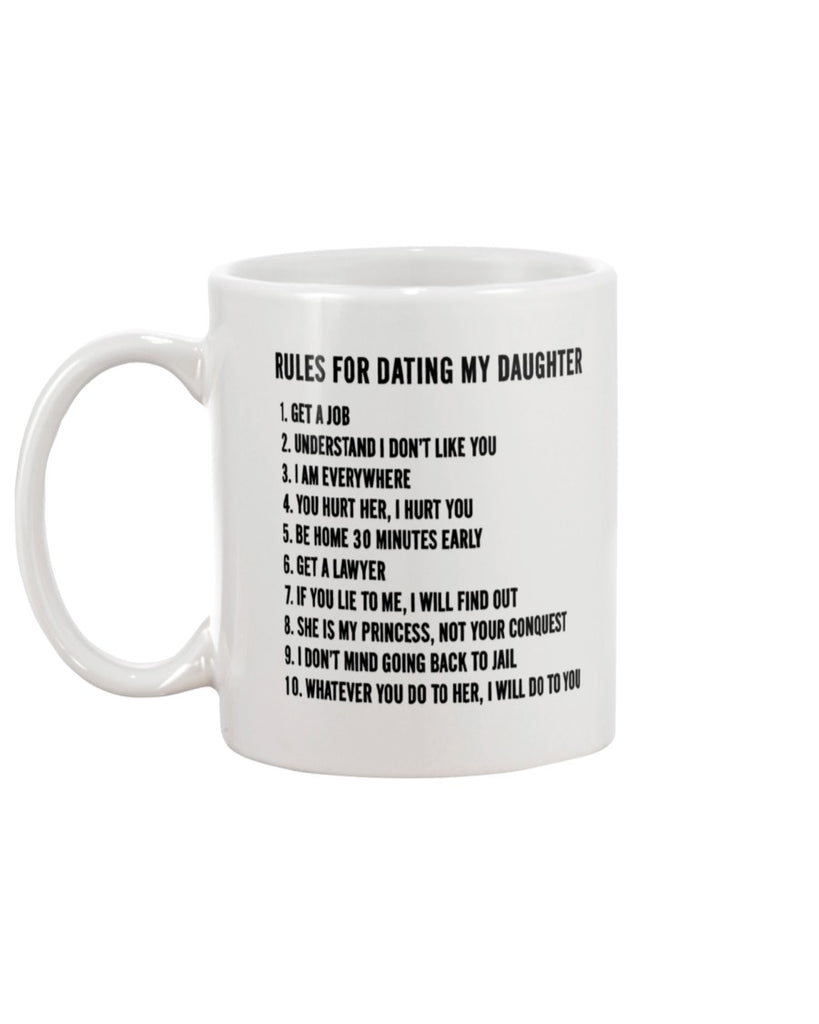 Rules For Dating My Daughter Funny Coffee Cup For Dad, Father of The Bride Gift