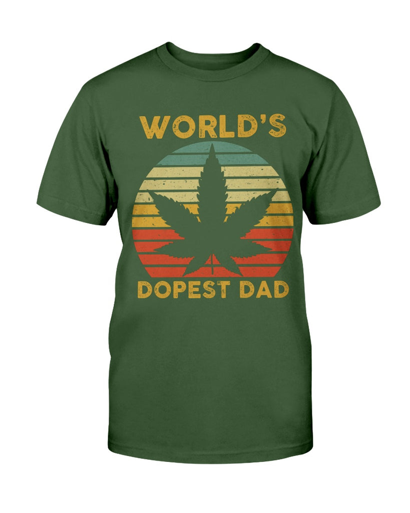 World's Dopest Dad Weed Leaf Marijuana Cannabis Funny T-shirt Father's Day Gift (133428370803)