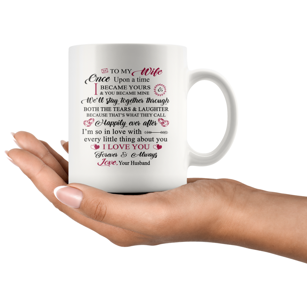 Valentine Gift Ideas for Wife Lovers - Large Novelty C-Shape Easy Rip Handle Coffee Cup Print