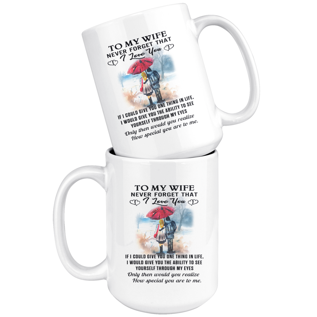 Valentine Gift Ideas for Wife Bride - Large Novelty C-Shape Easy Rip Handle 15 oz Coffee Cup Print